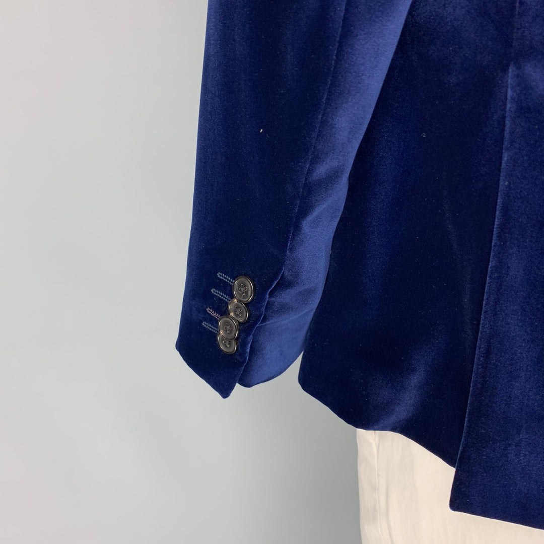 PAUL SMITH Soho Fit Size 42 Cobalt Velvet Polyester Sport Coat