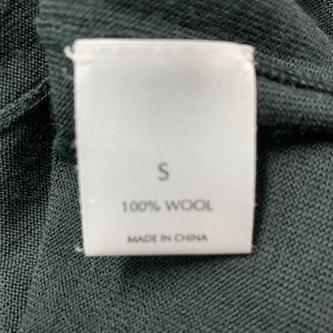 TSE Size S Dark Green Wool Solid Short Sleeve Dress
