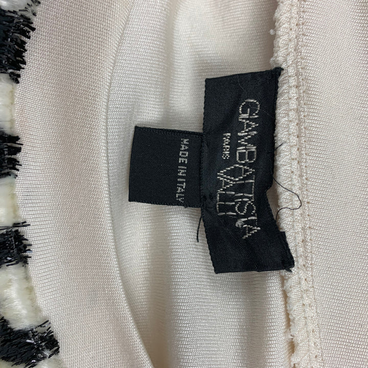 GIAMBATTISTA VALLI Size XS Black & White Silk Animal Print Dress Top