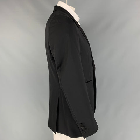 BURBERRY PRORSUM Size 44 Black Wool Tuxedo Sport Coat