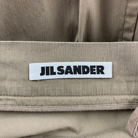 JIL SANDER Taille 2 Pantalon habillé droit uni en coton mélangé taupe