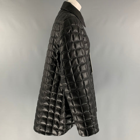 IENKI IENKI Size XS Black Polyester Blend Quilted Faux Leather Jacket