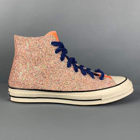 J.W.ANDERSON X Converse Size 10 Orange White Glitter High Top Sneakers