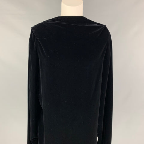 Vintage JEAN PAUL GAULTIER Talla M Vestido de cuello barco de terciopelo negro