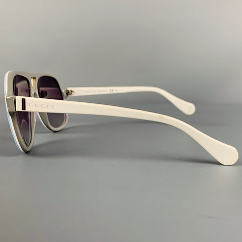 GUCCI Blue White Acetate Sunglasses