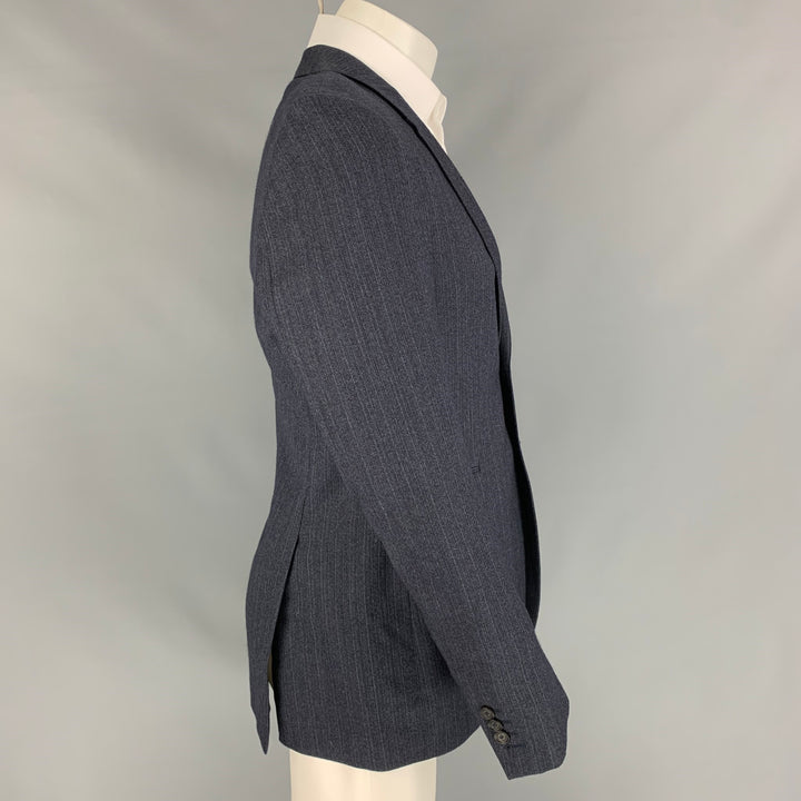 BURBERRY PRORSUM Size 40 Regular Navy & Grey Wool Notch Lapel Sport Coat