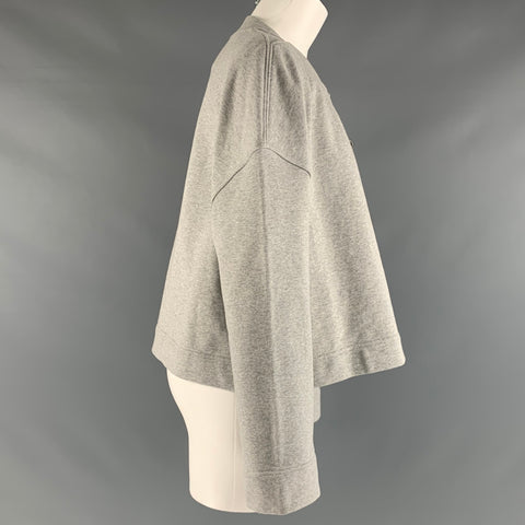 BURBERRY Taille S Pull court uni en coton gris