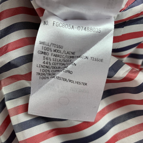 THOM BROWNE Taille 4 Jupe mi-mollet plissée en laine à carreaux gris
