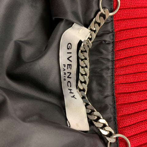 GIVENCHY Size 40 Red Polyester / Cotton Zip Up Bomber Jacket