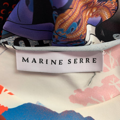 MARINE SERRE Size L Multi-Color Cartoon Print Polyamide Blend Casual Top
