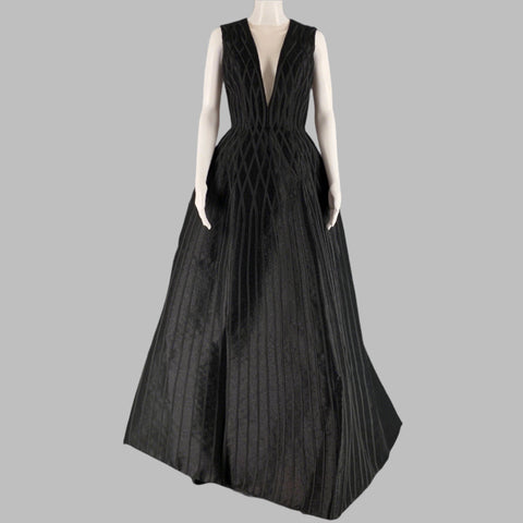 ISABEL SANCHIS Taille 2 Robe brillante en soie polyamide nue noire