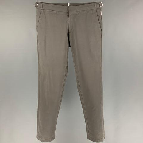 ORLEBAR BROWN Size 32 Grey Cotton Flat Front Casual Pants