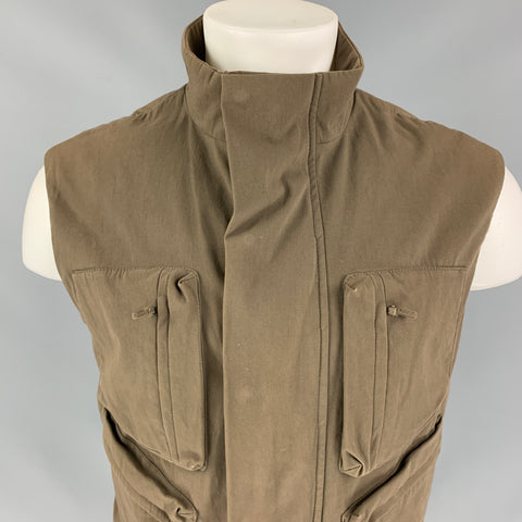 Vintage BURBERRY PRORSUM Tamaño M Caqui Algodón Desgastado Papúa Chaleco