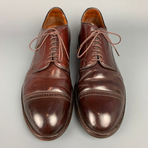 ALLEN EDMONDS Size 13.5 Color 8 Cordovan Leather Cap Toe Lace Up Shoes
