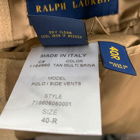 POLO by RALPH LAUREN Size 40 Beige Silk Linen Sport Coat