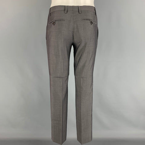 ROYAL HEM Taille 40 Costume à revers cranté en laine mohair gris