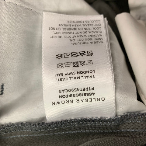 ORLEBAR BROWN Size 32 Grey Cotton Flat Front Casual Pants