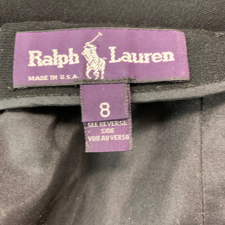 RALPH LAUREN Size 8 Black Wool Pencil Below Knee Skirt