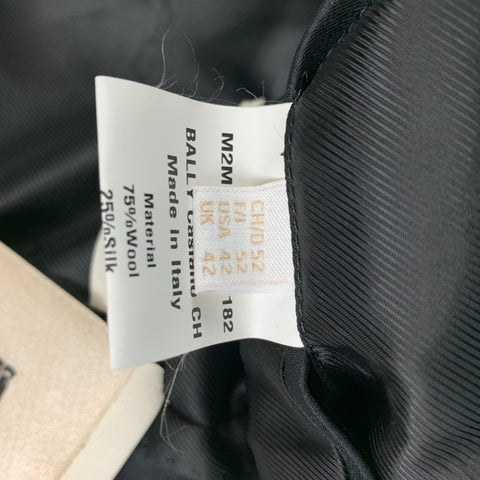 BALLY Size 42 Black Wool Silk Shawl Collar Sport Coat