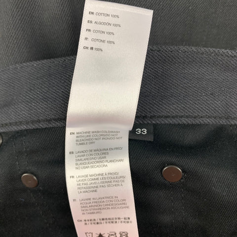 JOHN ELLIOTT Size 33 Black Wash Selvedge Denim Button Fly Jeans