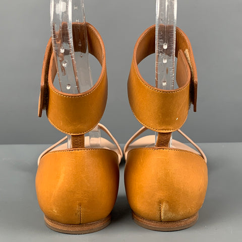 CHLOE Lazise Taille 6.5 Sandales à bride à la cheville en cuir beige