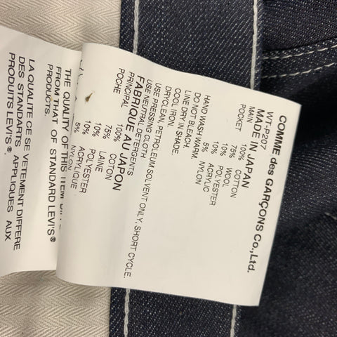 JUNYA WATANABE Size XL Indigo Patchwork Cotton Blend Zip Fly Jeans