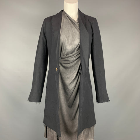 NO BRAND Taille S Manteau Asymétrique Noir &amp; Gris