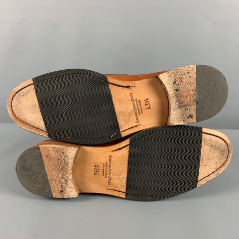 CASANOVA Size 10.5 Tan Leather Penny Loafers