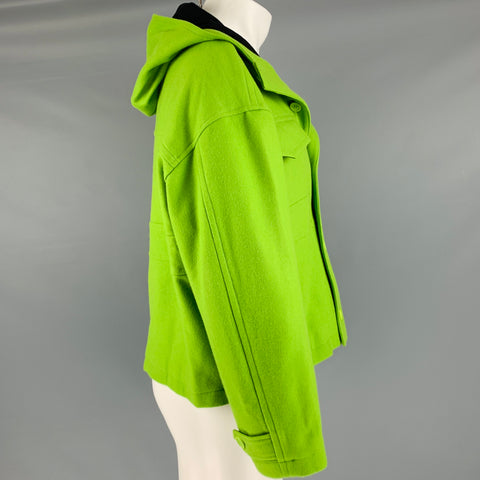 CHRISTIAN DADA Size 40 Green Wool Hooded Jacket