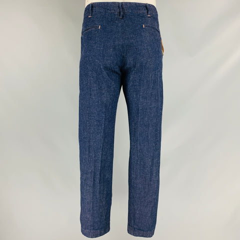 RRL by RALPH LAUREN Size 36 Indigo Cotton Linen Button Fly Casual Pants