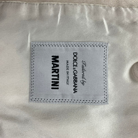 DOLCE & GABBANA Size 42 Beige Silver Jacquard Acetate Blend Sport Coat