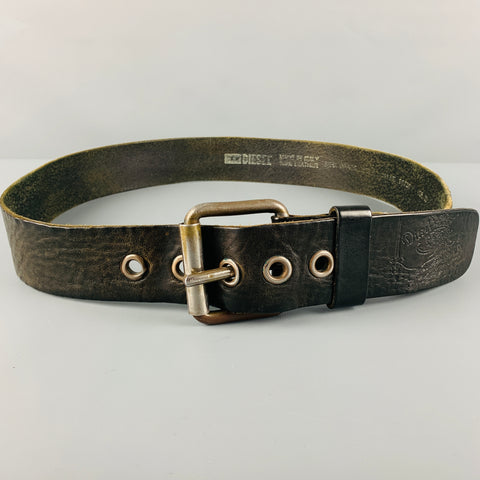 DIESEL Size 36 Black Leather Belt