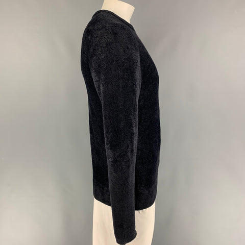 CMMN SWND Size L Midnight Blue Textured Polyamide Sweater