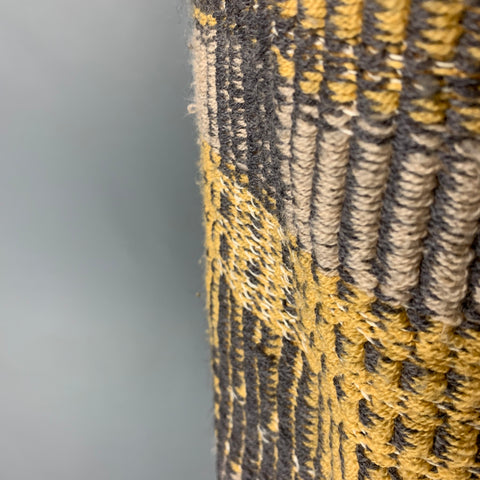 MAISON MARTIN MARGIELA Size S Grey Yellow Plaid Wool Cotton Oversized Cardigan