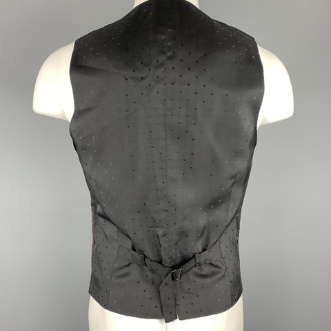 DOLCE & GABBANA Size 38 Raspberry Pink Brocade V Neck Vest