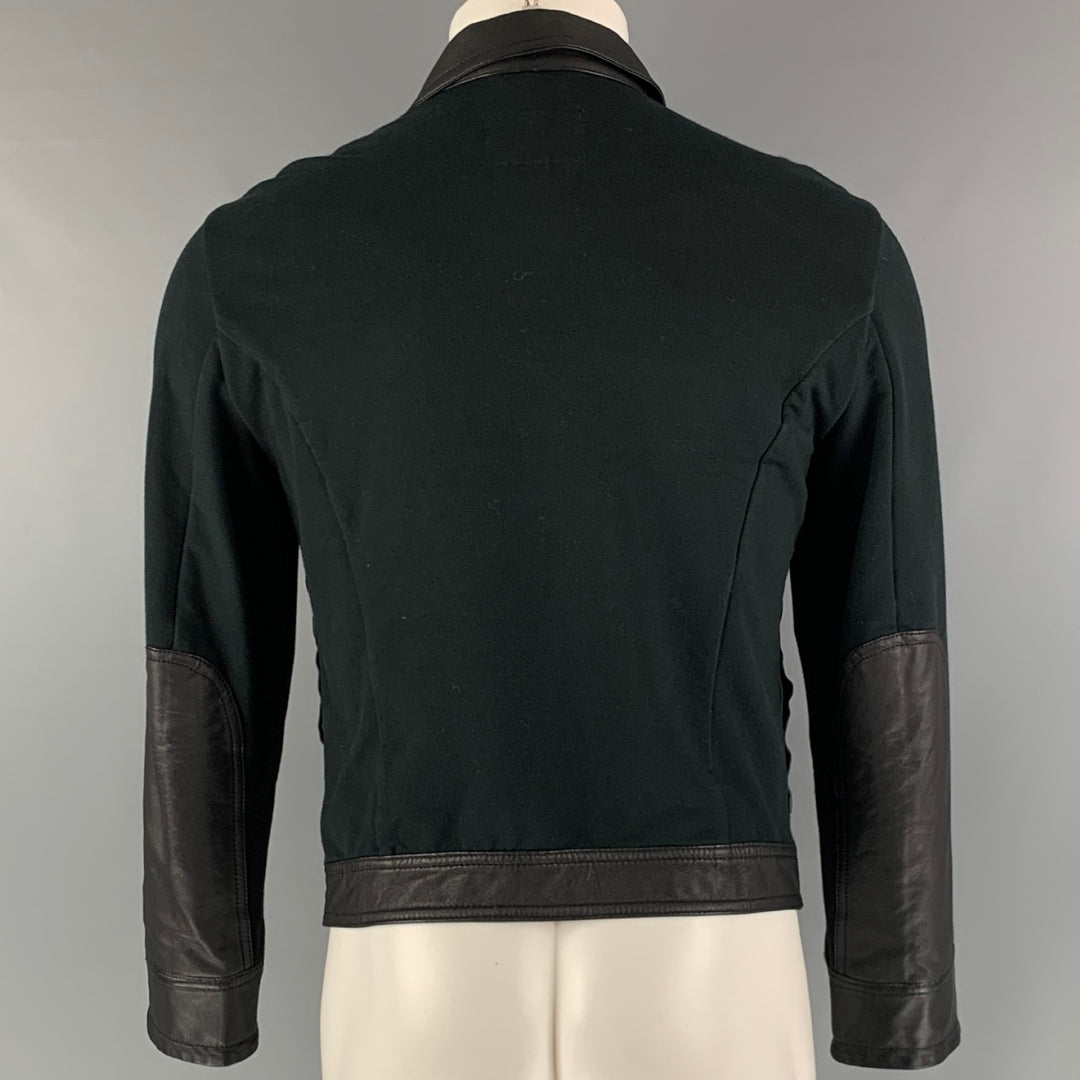 EMPORIO ARMANI Chaqueta Trucker de algodón y piel de oveja negra Talla M
