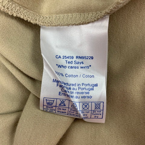 TED BAKER Size M Khaki Cotton Crew-Neck T-shirt