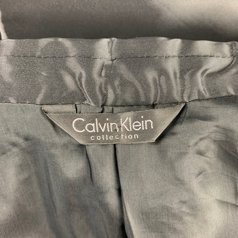 CALVIN KLEIN COLLECTION Size 40 Black Metallic Viscose Blend Notch Lapel Suit