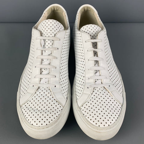 COMMON PROJECTS Baskets Achilles basses en cuir perforé blanc taille 10
