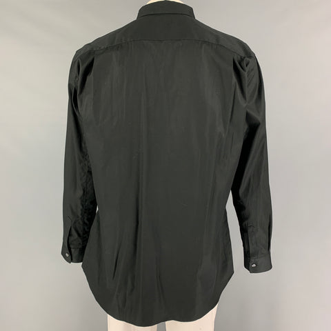 COMME des GARCONS SHIRT Size XL Black Cut Out Cotton Long Sleeve Shirt