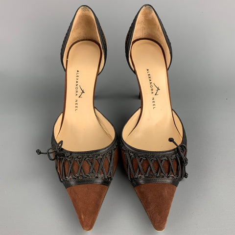 ALEXANDRA NEEL Size 6.5 Brown Suede D'Orsay Pumps