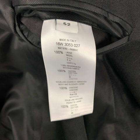 GIVENCHY Size 42 Black & Purple Wool Peak Lapel Sport Coat