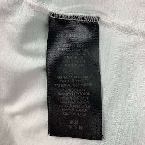 BURBERRY PRORSUM Spring 2015 Size S Teal White Great British Writers Cotton Crew-Neck T-shirt