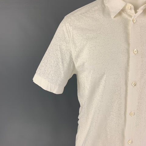PAUL & JOE Size M White Floral Cotton Short Sleeve Shirt
