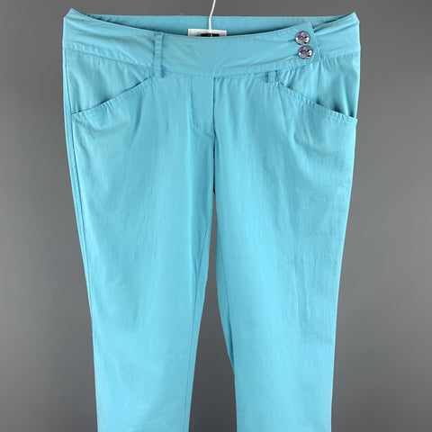 EMILIO PUCCI Size 6 Turquoise Cotton Straight Leg Casual Pants