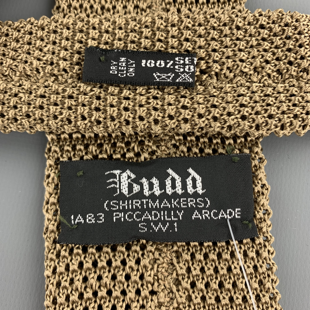 BUDD Light Taupe Silk Textured Knit Tie