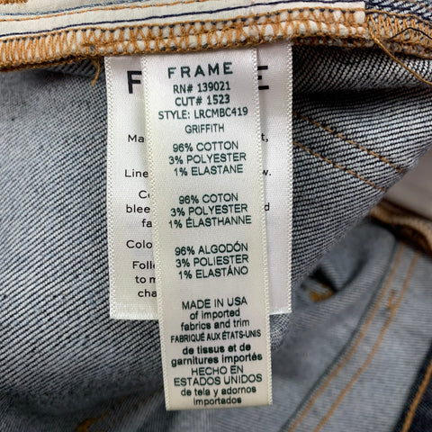 FRAME Size 30 Indigo Cotton Blend Cuffed Jeans