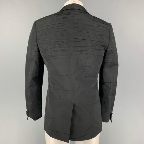 VIKTOR & ROLF Size 38 Black Ruched Polyester Blend Shawl Collar Sport Coat