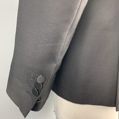 DSQUARED2 Size 44 Black Embellishment Wool Shawl Collar Sport Coat