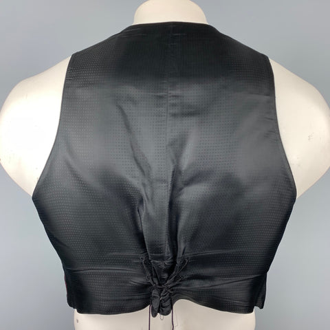 DOLCE & GABBANA SS 2015 Size 42 Red & Black Brocade Viscose Blend Cropped Vest & Jacket